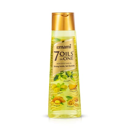 Emami 7 oils in one hair oil, non-sticky, strong inside and set outside- 300ml Emami 7 oils in one hair oil, non-sticky, strong inside and set outside- 300ml - Yellow / 300 ml (Pack of 1)