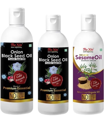 The Nile Black Seed 150 ML + Black Seed 100 ML + Sesame Oil 100 Ml 350 mL Pack of 3