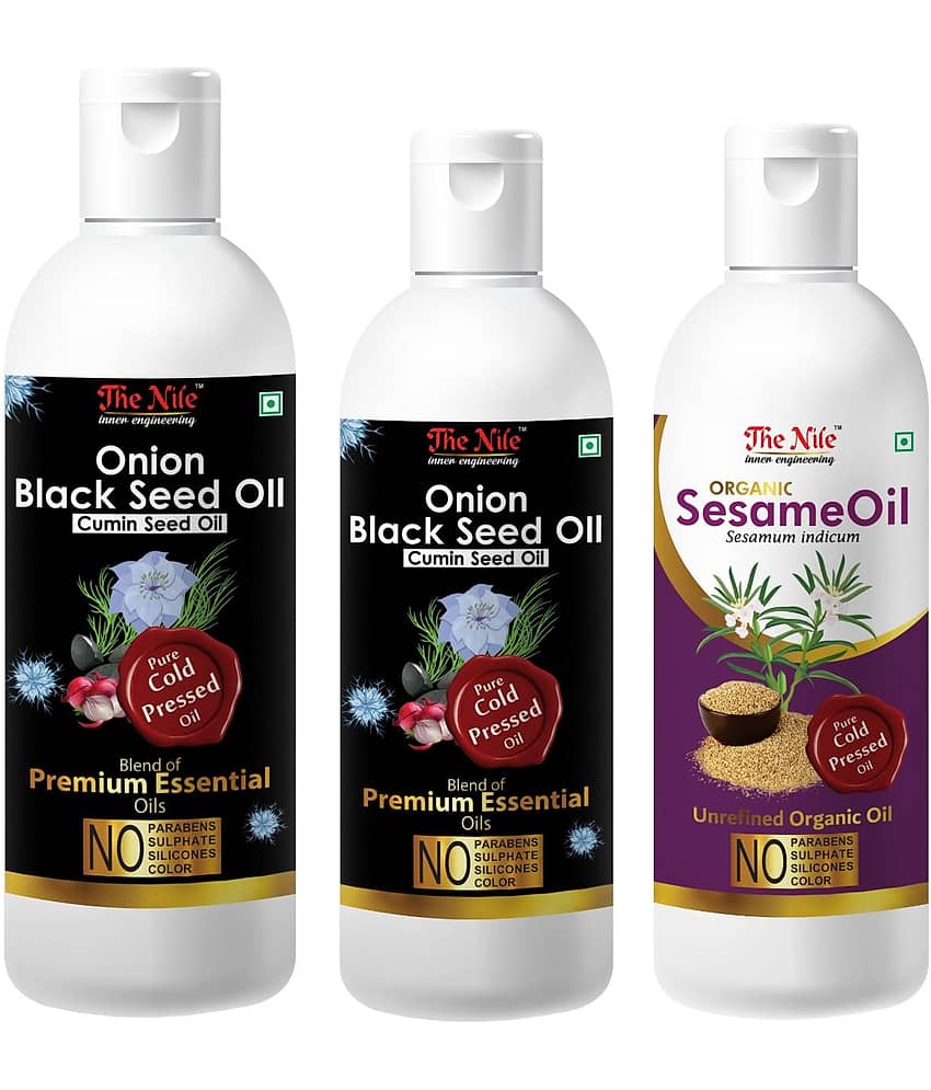 The Nile Black Seed 150 ML + Black Seed 100 ML + Sesame Oil 100 Ml 350 mL Pack of 3