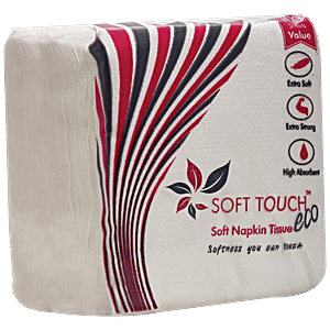 Soft Touch Eco - Soft Cocktail Napkin Tissue Pouch, 100 Sheets 1 Ply (22 Cm X 22 Cm Single)