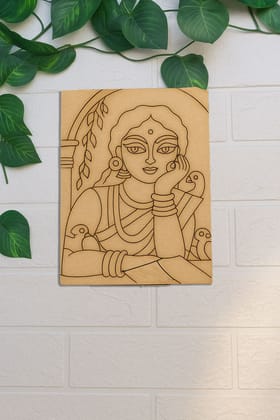 Dbeautify's MDF Woman with Birds Traditional Painting – DIY
