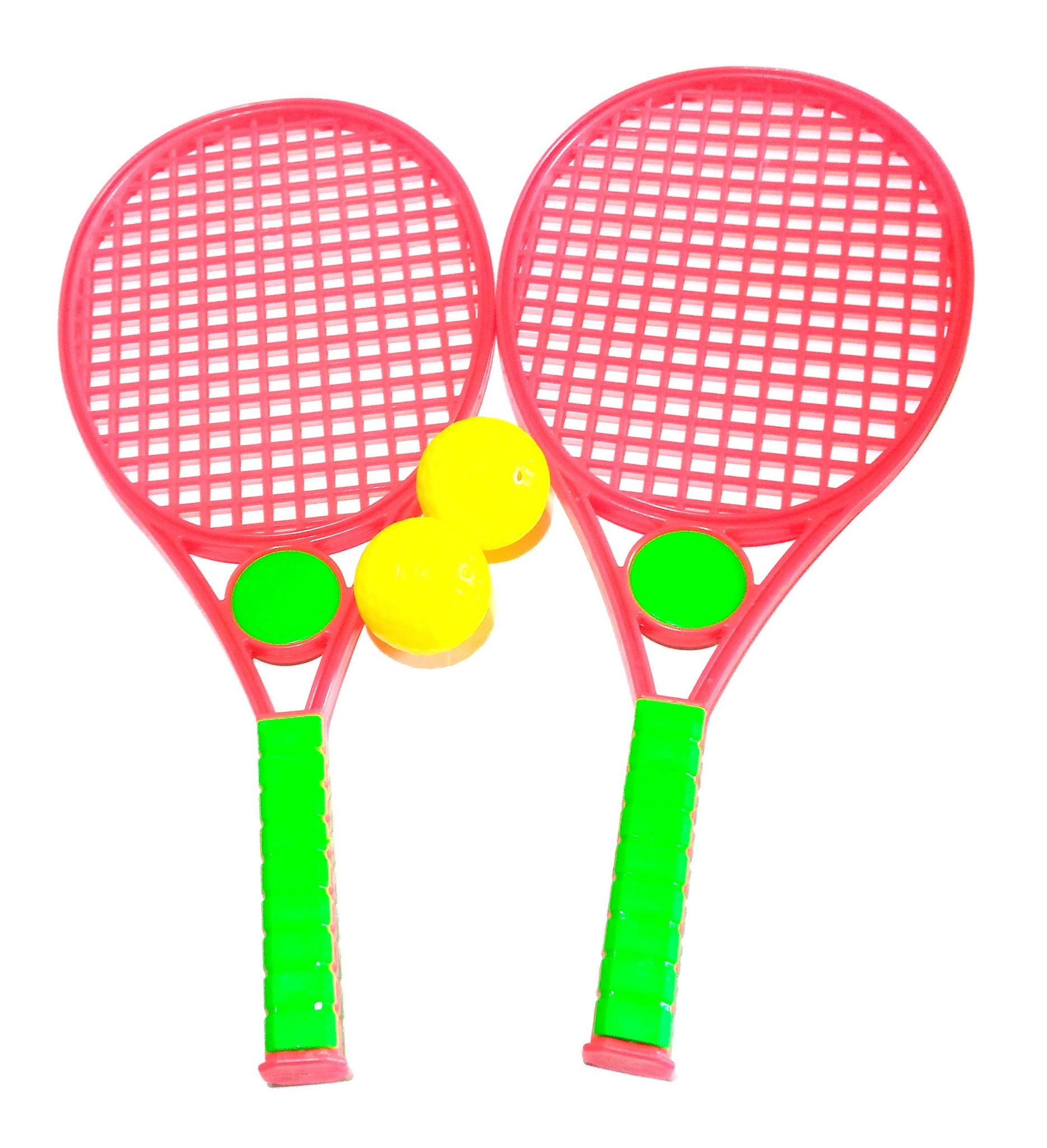 nawani hotshot tennis racket set with soft plastic ball for kids 3 to 6 years . size - 39/16 cm- Multi color
