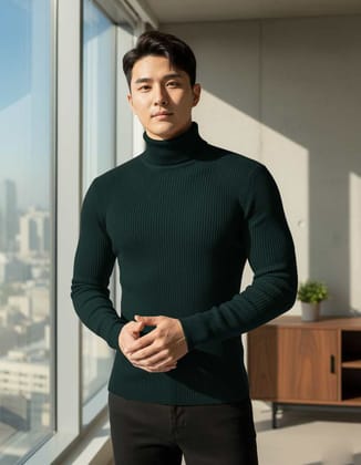 Fashion Point Green Highneck for Men
