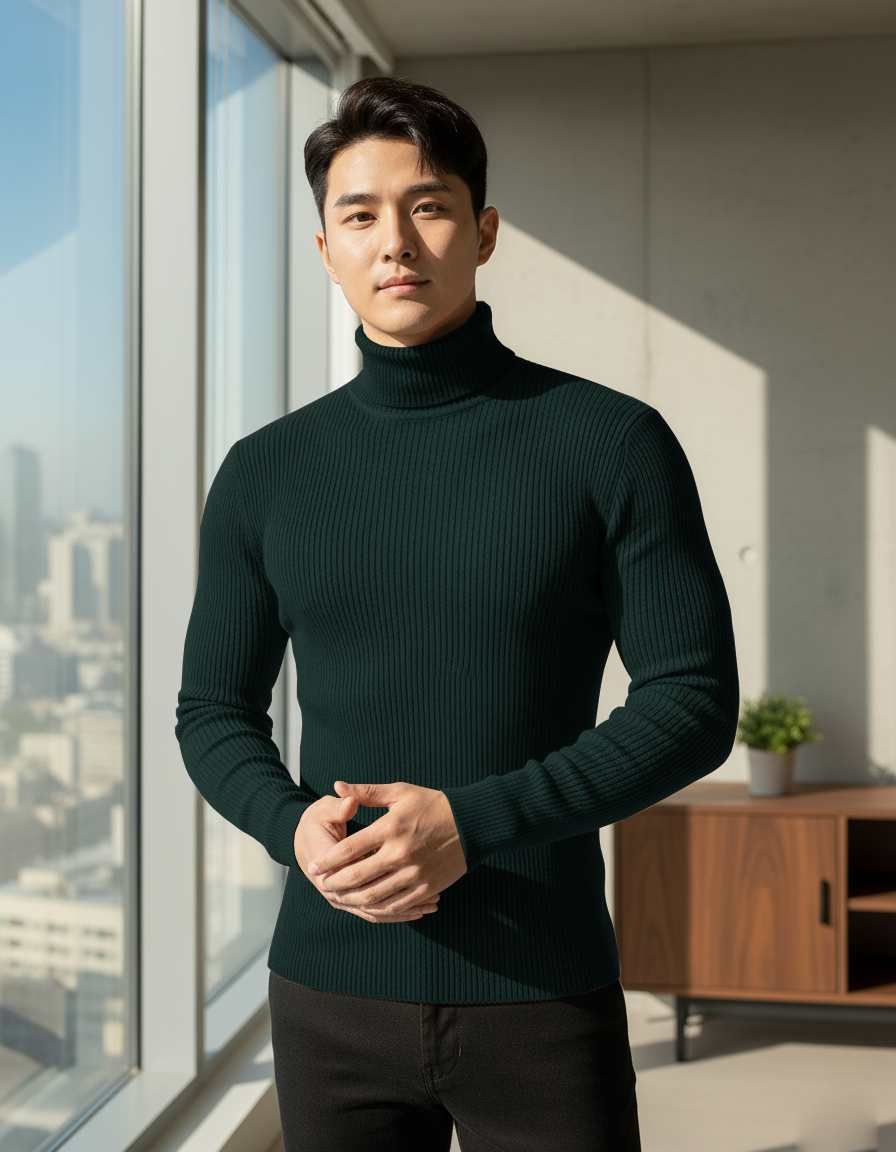Fashion Point Green Highneck for Men