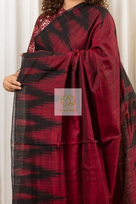 Kargil Cotton Saree- Maroon