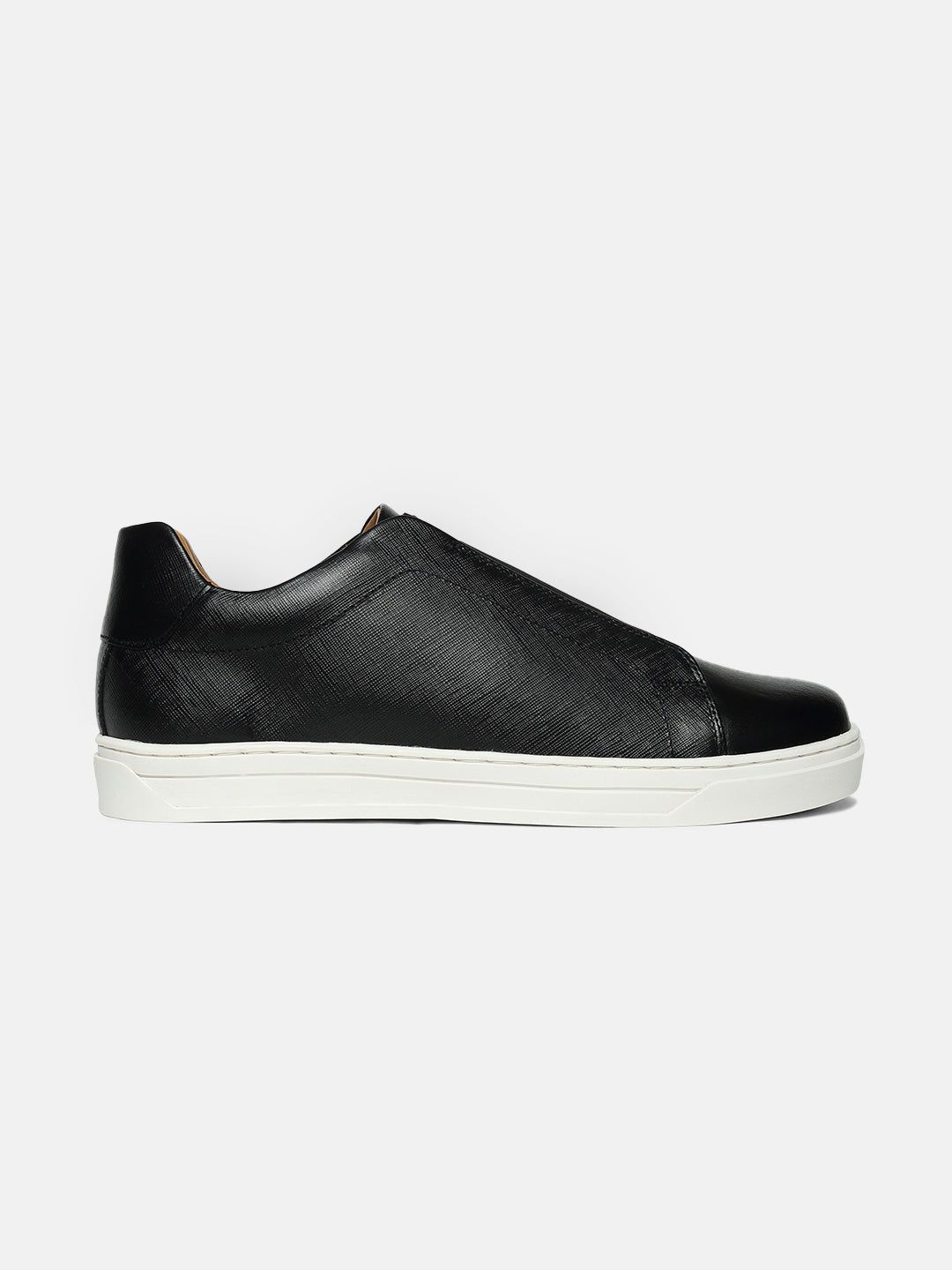 ZS II - BLACK - Black Low-Top Leather Slip-Ons-6