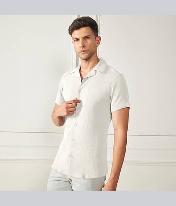 Eyebogler Poly Cotton Relaxed Fit Solids Half Sleeves Men's Casual Shirt - White ( Pack of 1 )