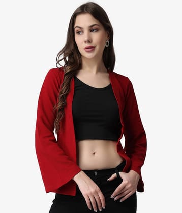 POPWINGS Polyester Blend Women's Shrugs - Maroon ( Single )