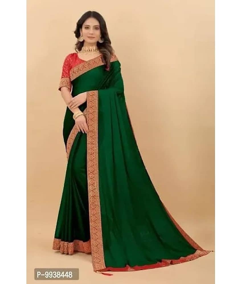 Gullak Art Silk Dyed Saree With Unstitched Blouse Piece ( Green )