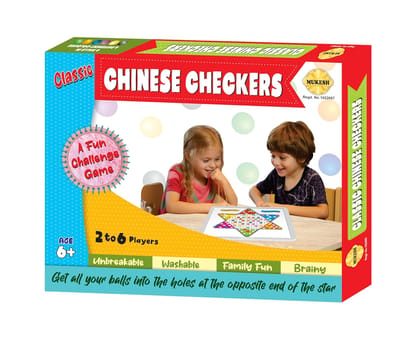 MUKESH Chinese Checkers Board Game 2 to 6 Players Family Strategy Game with 60 Marbles