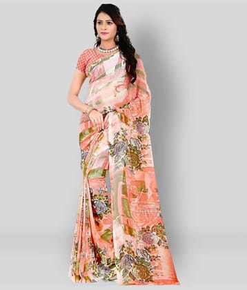 ANAND SAREES Georgette Printed Saree With Unstitched Blouse Piece ( Multicolor )