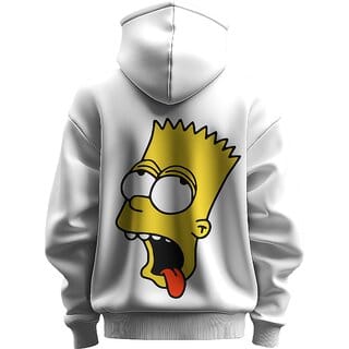 BULL CLOTHING Stylish Graphic White Hoodie  60 Cotton, 40 Polyester  280 GSM Fleece for Comfort and Durability (S)