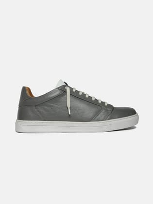 ZL II - GREY - White Low-Top Classic Leather Sneakers-6