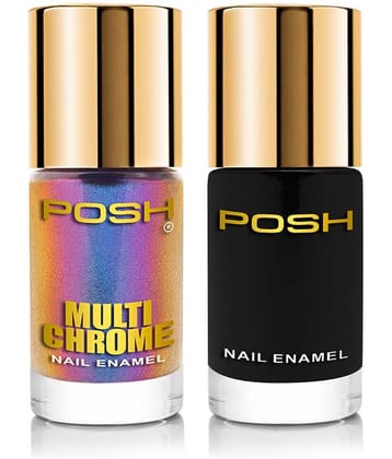 Posh - Multicolor Glossy Nail Polish ( Pack of 2 )