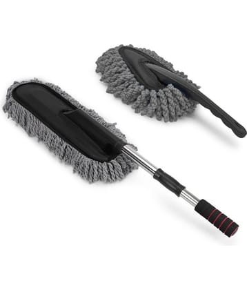 Mahek Accessories - Combo Of Telescopic Microfiber Cleaning Long Duster & Mini Microfiber Duster For Car Cleaning (Pack Of 2)