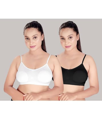 HAYA Pack of 2 Polyester Non Padded Women's Cami bra ( Multicolor ) Polyester Non Padded Women's Cami bra
