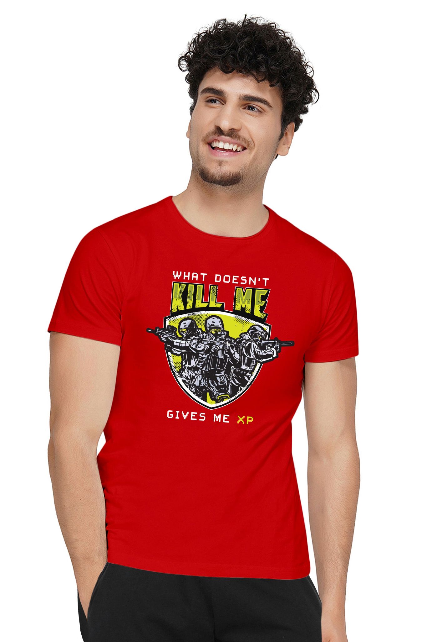 What Doesnt Kill Me, Gives Me XP - Gaming Tee-XL / Red