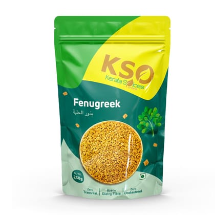 Kerala Spices 100% Pure and Natural Methi Seeds 250 gm Aromatic Whole Spices for Authentic Flavors Fenugreek Seeds