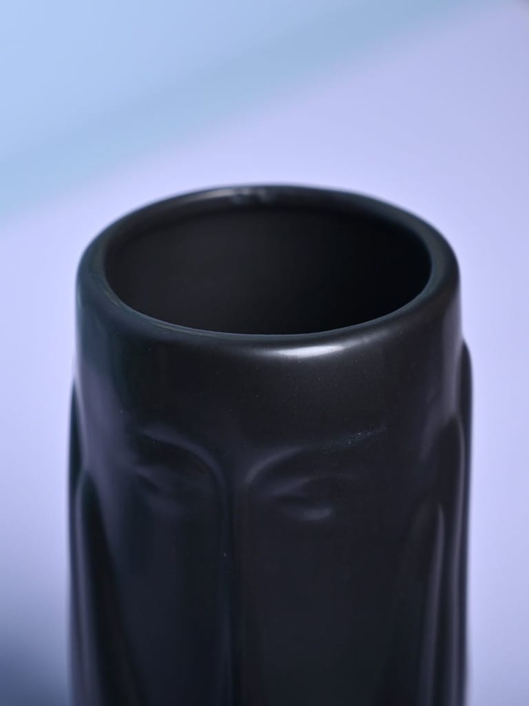 Black Glossy Ceramic Vase - Modern Artistry