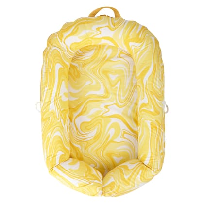 YOLK YELLOW MARBLE NESTO PAD-MINI (AGE - 0-8 MONTHS SIZE - 77cm X 55cm X 15cm)
