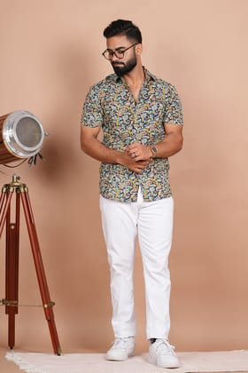 Exquisite Multicolor Paisley Print Shirt-S / Multicolor / 100% Cotton