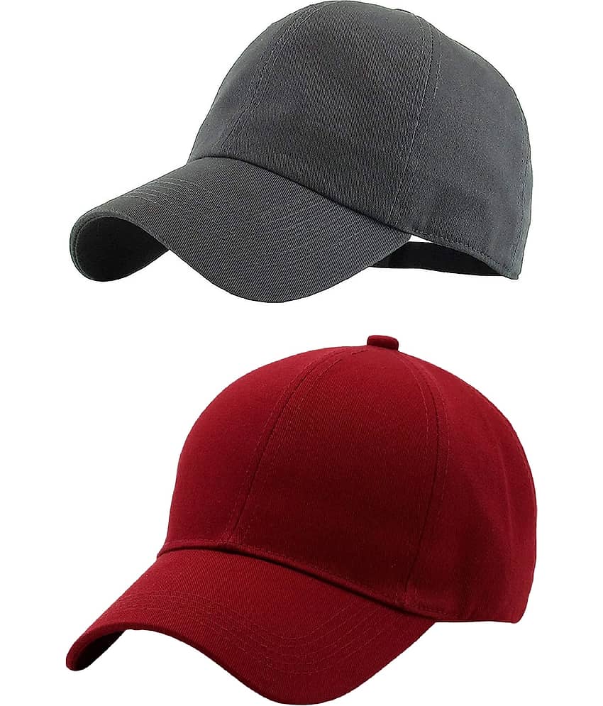 Zacharias - 100% Cotton Gray Men's Cap ( Pack of 2 )