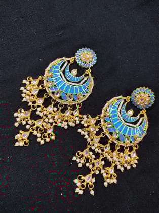 ZEVAR I Traditional Kundan Studded Drop Earrings