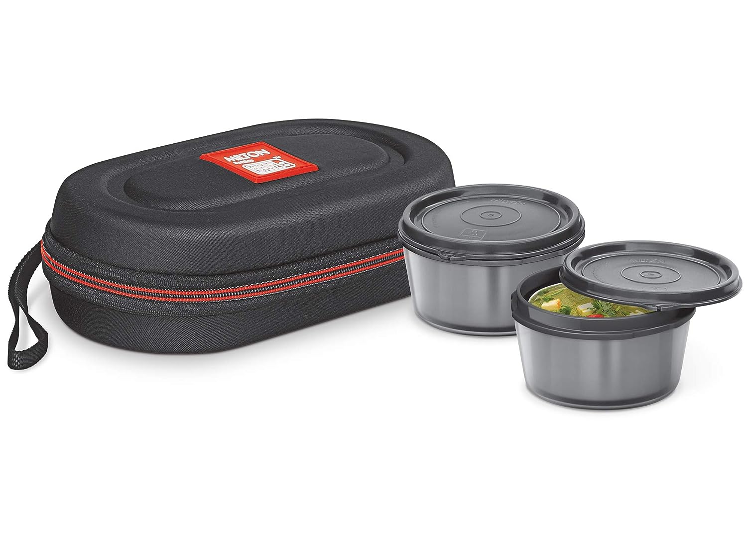 Milton Nutri Stainless Steel Insulated Tiffin Set 320 Ml (Set of 2 - Black)