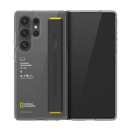 Nat Geo Galaxy S25 Ultra Back Cover Case | Strap Case - Clear Black