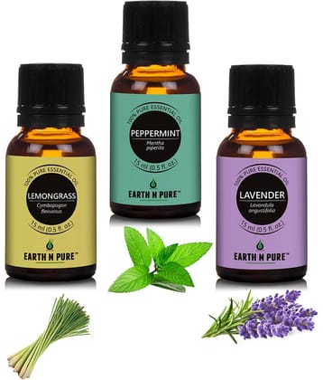 Earth N Pure - Lemongrass &nbsp; Essential Oil 15 mL ( Pack of 3 )