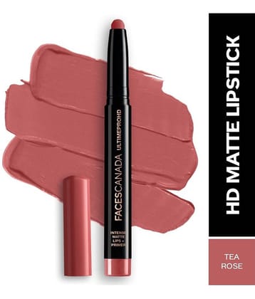 FACES CANADA Ultime Pro HD Intense Matte Lipstick + Primer - Tea Rose, 1.4g