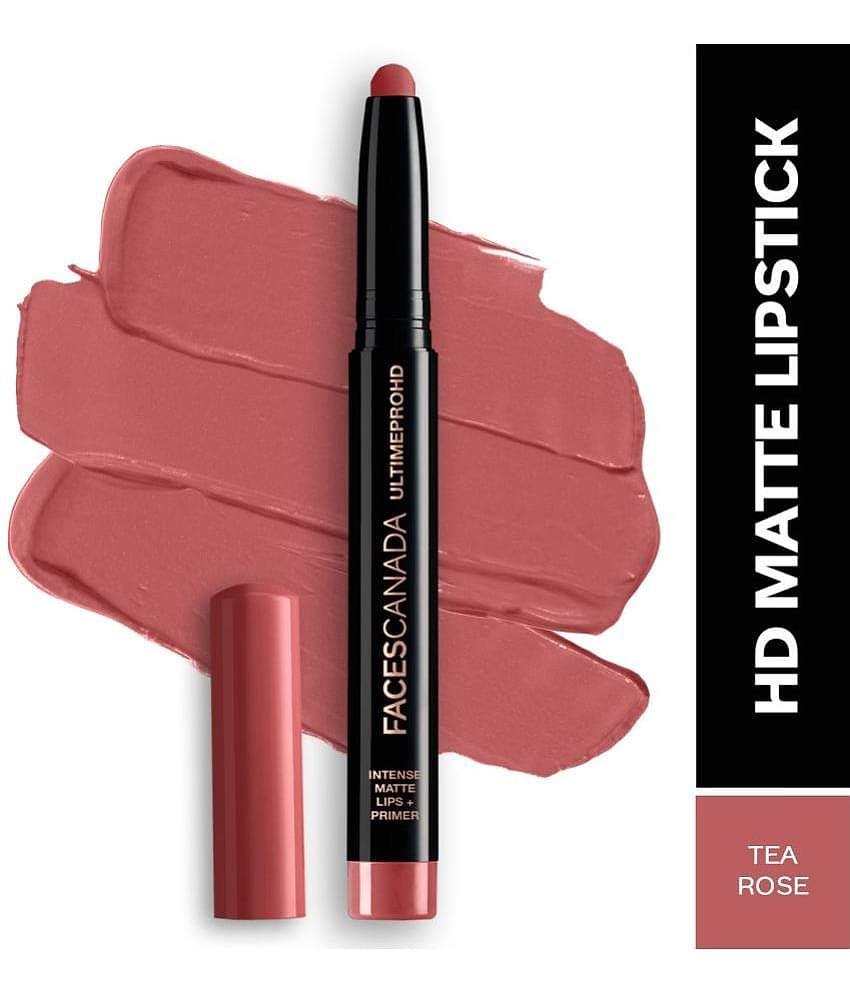 FACES CANADA Ultime Pro HD Intense Matte Lipstick + Primer - Tea Rose, 1.4g