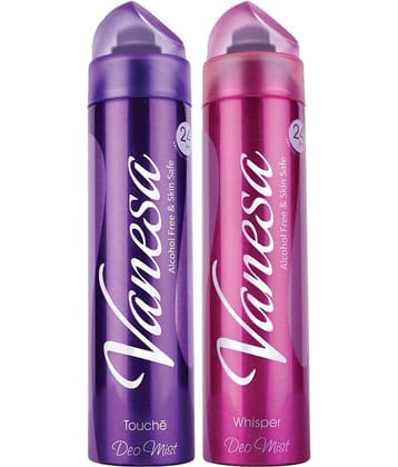 Vanesa Touche & Whisper Deo Body Mist - 150ML Each (Pack Of 2)