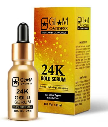 Adbeni 24K Gold Serum For Face | Anti-Aging & Anti-Wrinkle Treatment With Hyaluronic Acid | , 30ml