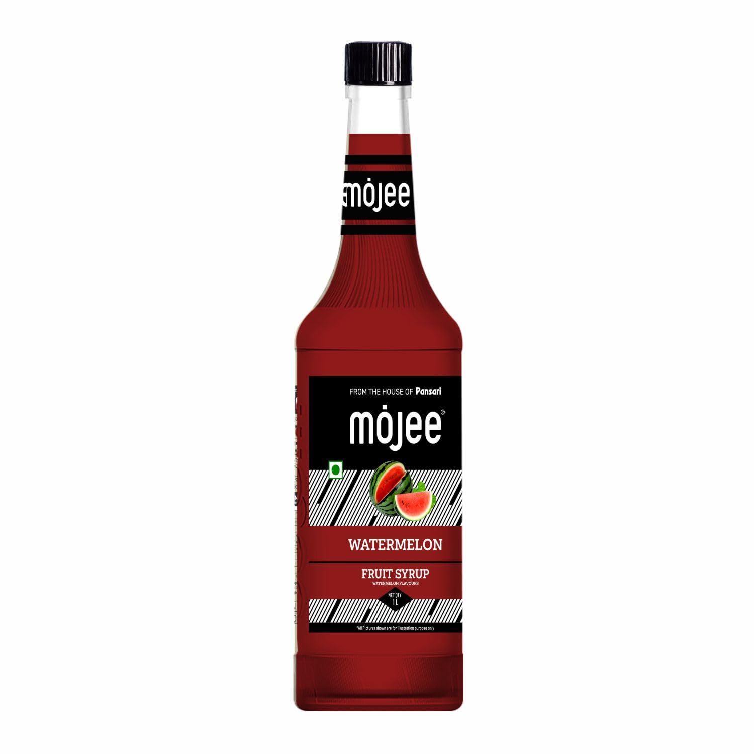Mojee Watermelon Syrup | Sweet & Juicy Watermelon-Flavored Syrup for Mocktails, Cocktails, Iced Teas & Summer Coolers | Bar & Caf Essential  1L