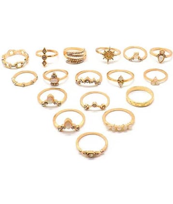 FASHION FRILL - Golden Rings Combo ( Pack of 1 )