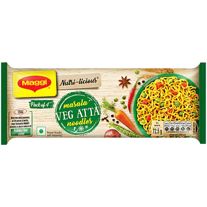 MAGGI Nutri-Licious Masala Veg Atta Noodles, 290 g Pouch