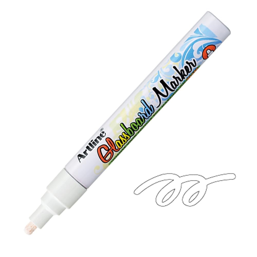 Artline Glassboard marker Pack of 12 (White Colour) | For Writing On Glassboards In Offices, Schools, And Other Settings