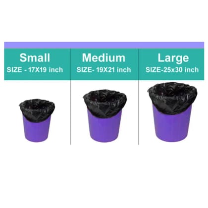 Tot2hom Small Size Garbage Bags 17 x 19 Inches – Black - Pack of 3 Rolls 90 Bags | with Tie-String | Strong Leak-Proof Dustbin Covers for Home, Office, Kitchen, Bathroom, Cafe's, Clinics, Parlours