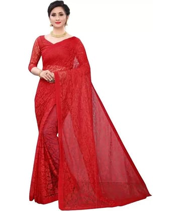 Vkaran Net Cut Outs Saree With Unstitched Blouse Piece ( Black )