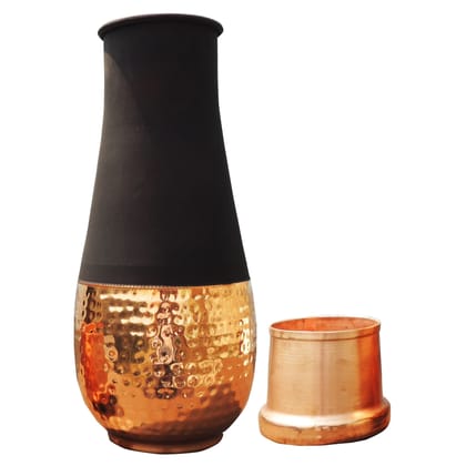 Copper Drinking Water Bottle – Traditional Handmade Copper Bottle, Height : 11 Inch (BCMAS197 A)