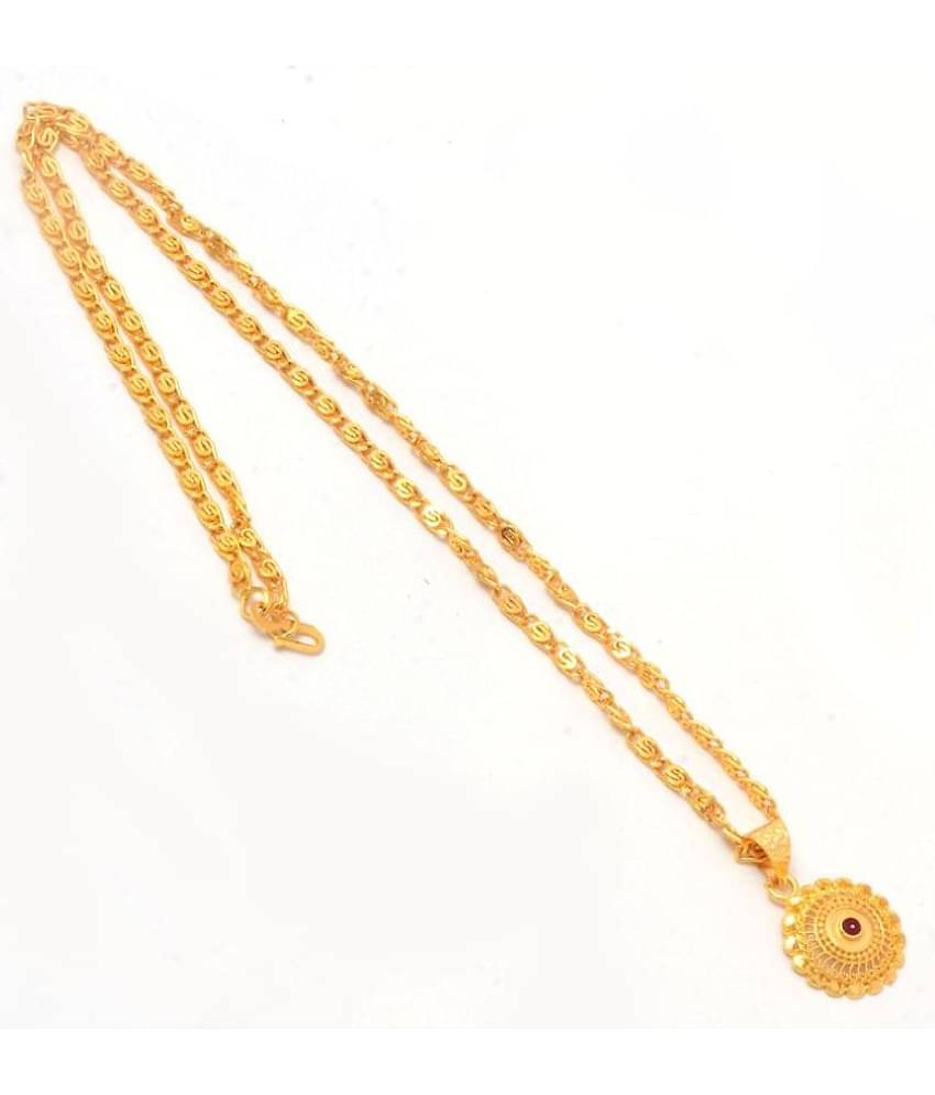 Jewar Mandi New Design Gold Plated Locket/Pendant with Link Chain Daily use for Men, Women & Girls, Boys