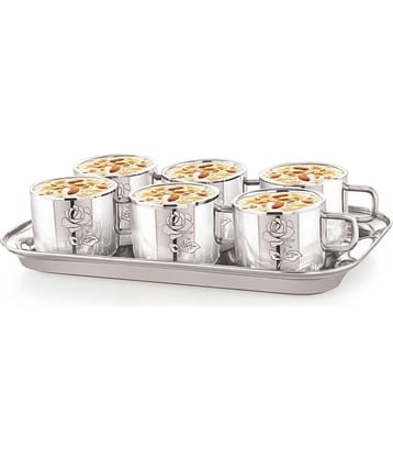 NSVL Solid Stainless Steel Tea Cup 75 ml ( Pack of 7 )