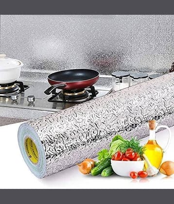 KRAMOX Silver Wallpaper Decorative Sticker | 60x200CM Karkari Silver Paper Sheet | Self Adhesive Peel & Stick Wall Covering for Kitchen, Living Room, Bedroom, Furniture, Cabinets, Interior Decor