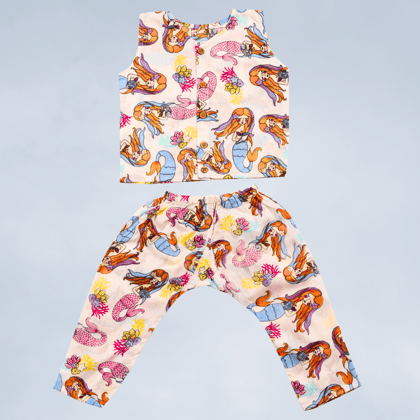 Baby Co-ord Set | Mermaid White | 0-1 Year-0-3 months
