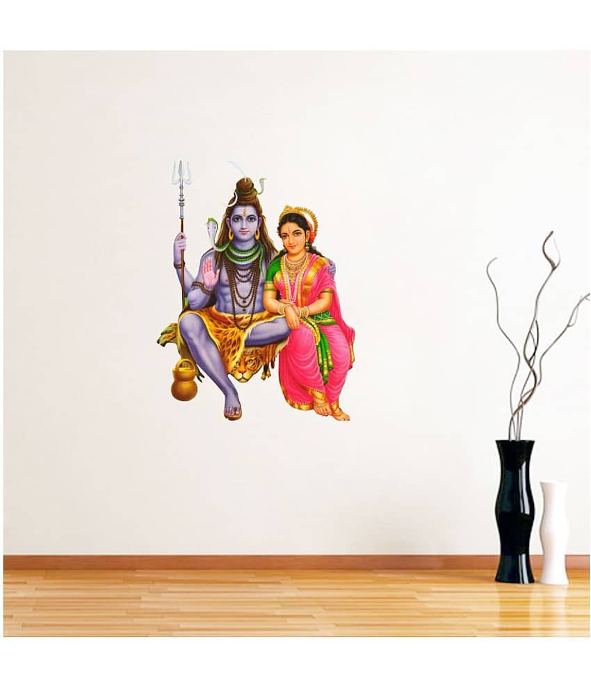 Decor Villa Shiv parvati Religious & Inspirational Sticker ( 45 x 58 cms )