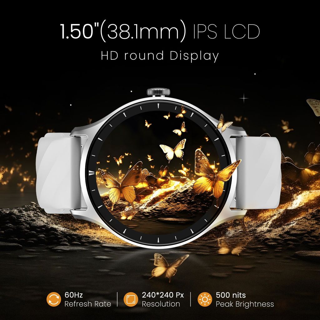 CELLECOR E2 Hype 1.50" (38.1mm) HD IPS Display Smart Watch, 500 Nits, 60Hz Refresh Rate, Bluetooth Calling, AI generated Watch Faces, 100+ Sports Modes, Health Suite, Voice Assistance (Silver-Grey)