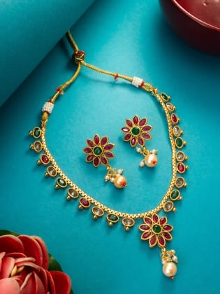 Morison Opulent Gold Necklace and Earrings Set  For the Modern Diva