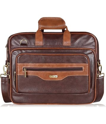 Lorem Brown Faux Leather Office Bag