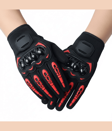 AKSMIT Red Polyester Men's UV Protection Gloves ( Pack of 1 )